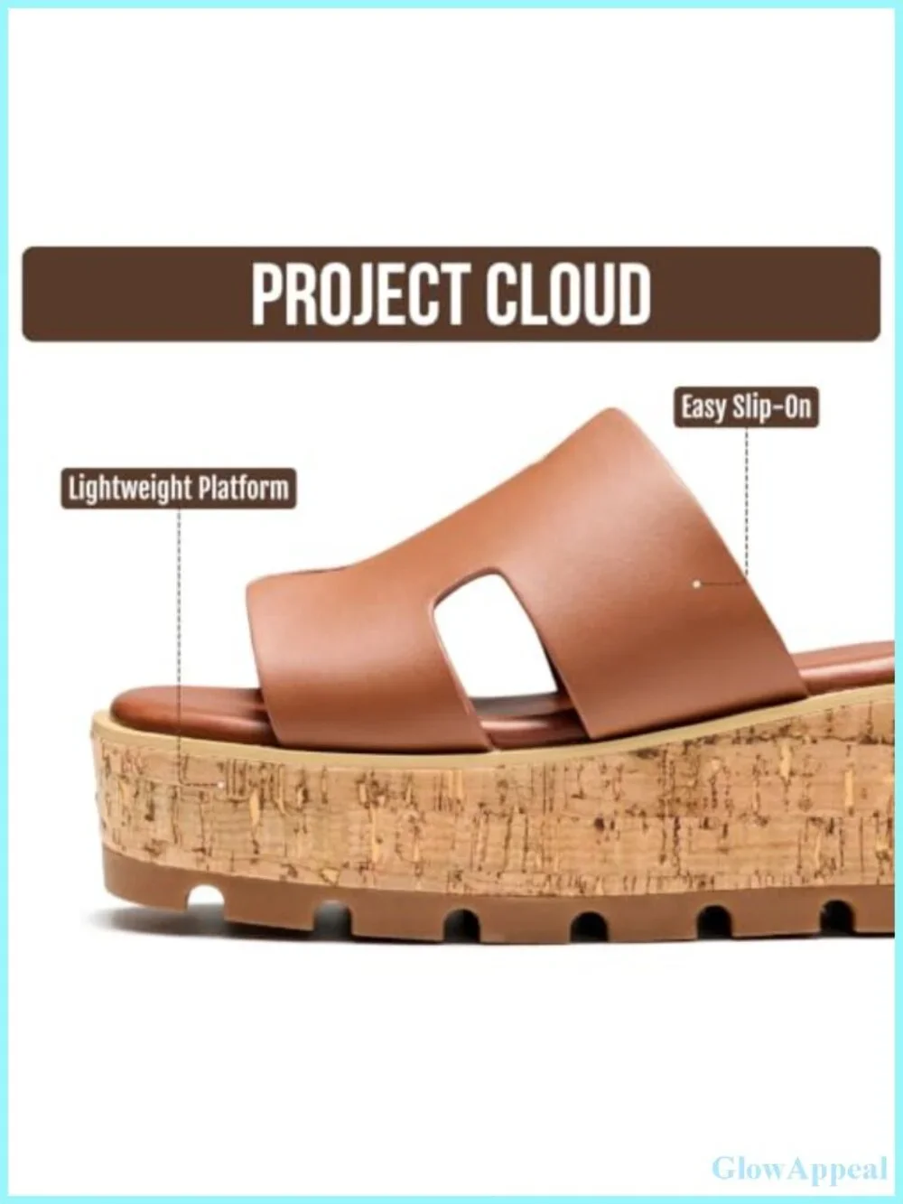 Genuine Leather Platform Wedge Sandals Memory Foam Comfort